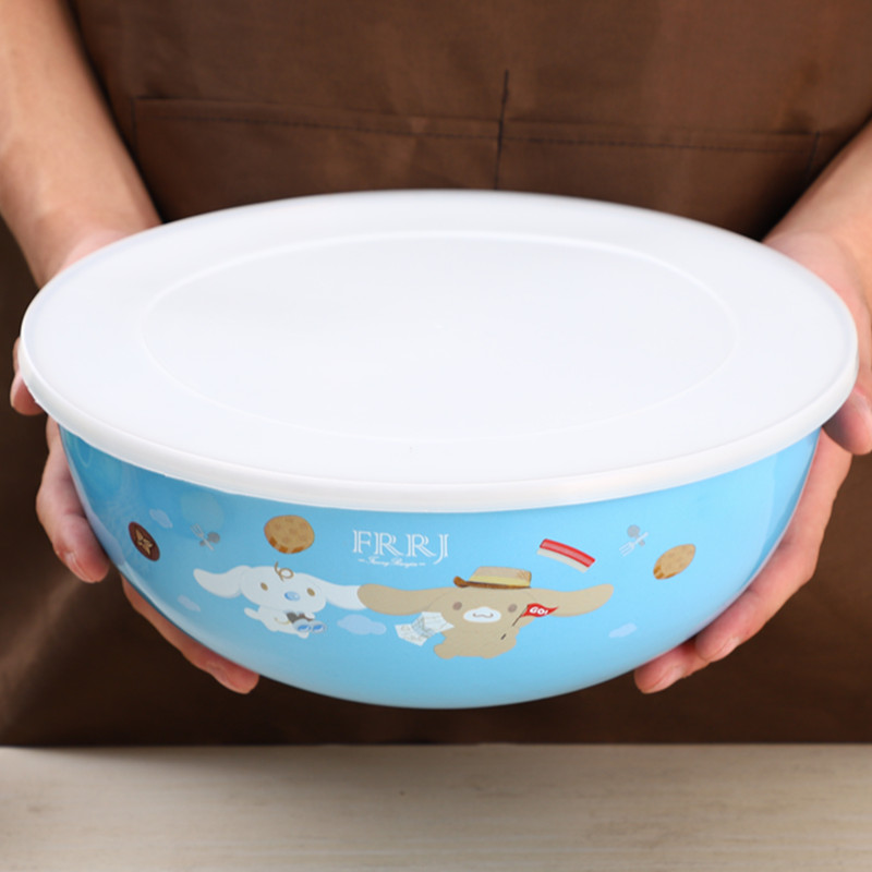厚实搪瓷加大和面盆保鲜碗