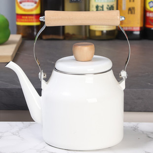 珐琅 日式大麦壶 珐琅烧水壶 搪瓷水壶咖啡壶茶壶 电磁炉通用
