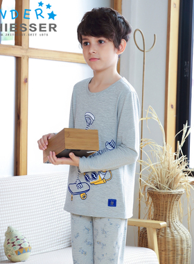 德国舒雅男童莫代尔睡衣26春夏新款儿童卡通印花家居服套装25318H