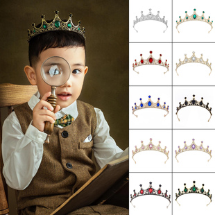 女童皇冠头饰公主儿童生日王冠甜美发饰女孩舞台表演主持人配饰品