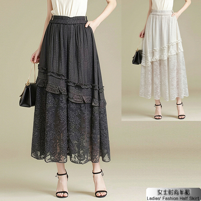 春夏新款A字纯色显瘦半身裙