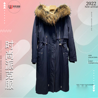 2022高端新爆款整貂帽领派克服女士貂毛皮内胆可拆卸尼克服918009