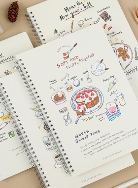 本木初品联名/冬日之前 侧翻线圈本 创意潮流唯美简约可爱卡通线圈笔记本文具记事本日记本子B5 A5