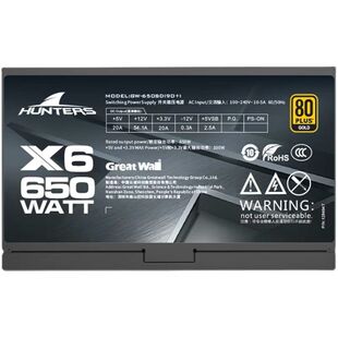 长城金牌电源X6金牌额定650W电源台式机电脑主机全模组静音全新