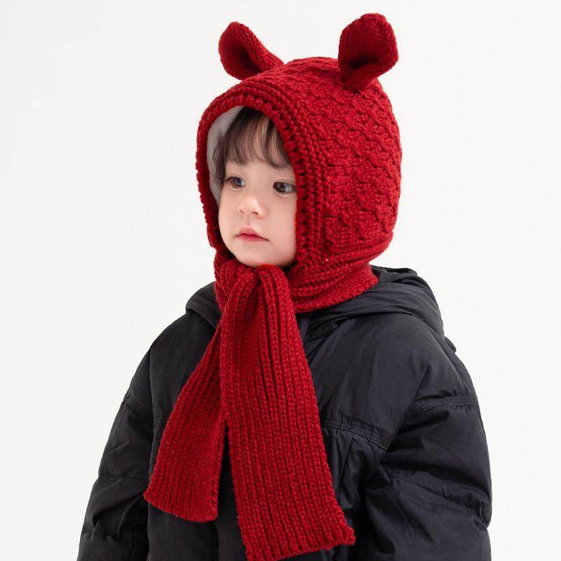儿童帽子围巾一体男女童针织帽秋冬季宝宝保暖毛线帽护耳套头加绒,童装/婴儿装/亲子装,帽子,淘宝优惠券,粉丝福利购,淘宝优惠卷