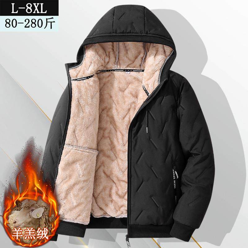 冬季羊羔绒棉服外套男士加绒加厚保暖连帽铺棉外套加肥加大码防寒,男装,棉衣,淘宝优惠券,粉丝福利购,淘宝优惠卷