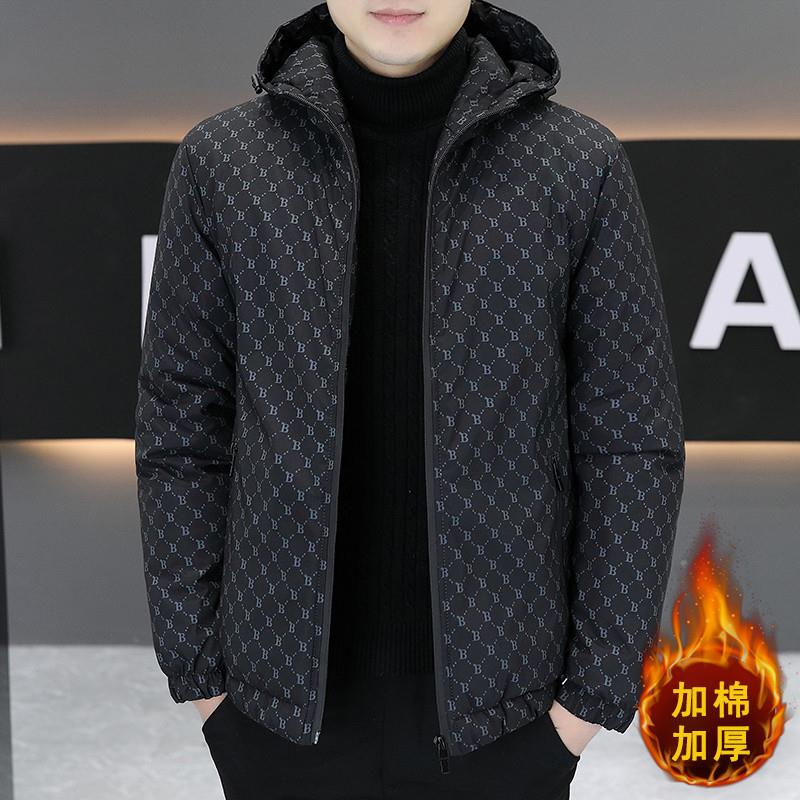 2024新款男士棉衣连帽冬季棉服加厚外套男装秋冬青年潮流商务休闲