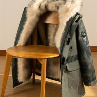海宁派克男士棉质防寒服装貂皮衬里可拆卸加厚毛皮貂皮冬季服装