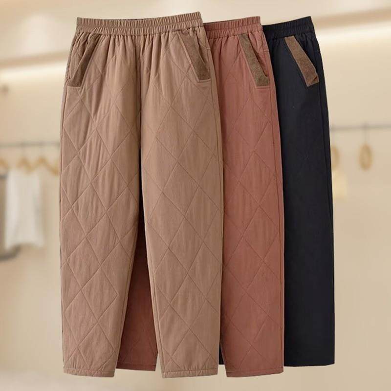 妈妈纯棉裤子冬季轻薄夹棉裤大码中老年人女松紧腰防寒保暖裤外穿,女装/女士精品,中老年女装,淘宝优惠券,粉丝福利购,淘宝优惠卷