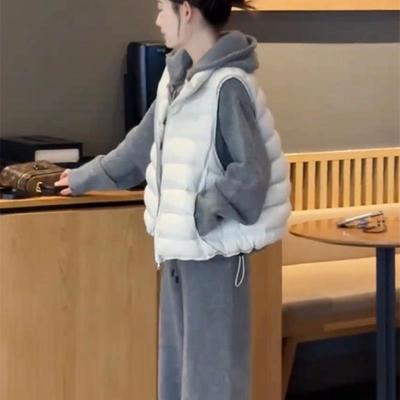 立领排骨短款羽绒服马甲女2025秋冬季新款小个子韩版休闲坎肩上衣