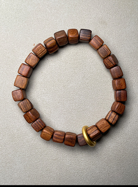 简约个性黑花梨方糖方块金刚圈佛珠手串手链复古潮流文玩手链礼品