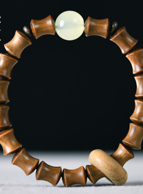 绿檀节节高升款夜光竹节手链简约三色手串复古潮流文玩手链礼品