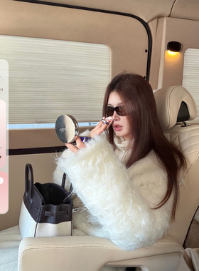 IUIU阿晶家「冬日限定」高级感拉毛开衫毛衣女冬气质时尚毛毛外套