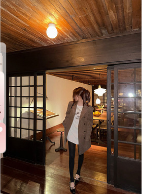 IUIU阿晶家 「高定系列～进口面料」大廓形慵懒西装女秋冬中长款