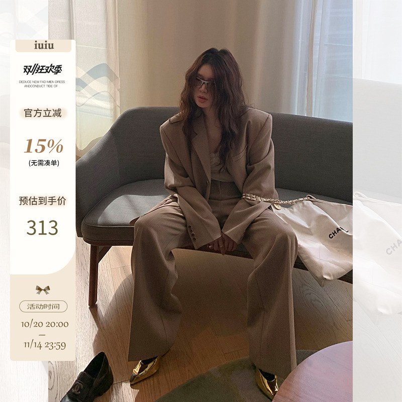 IUIU阿晶家 私服 都市老钱巨好穿的西装套装宽松高级休闲两件套