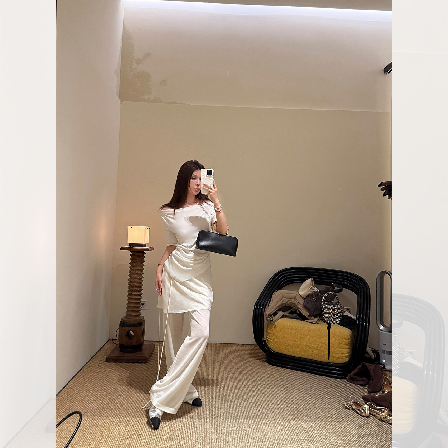 IUIU阿晶家 「一穿一个不吱声」懒人羊毛屁帘裤女夏垂感宽松显瘦