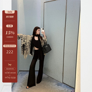 休闲百搭显瘦女长裤 IUIU阿晶家 「时髦腿精」本期bi入微透微喇裤