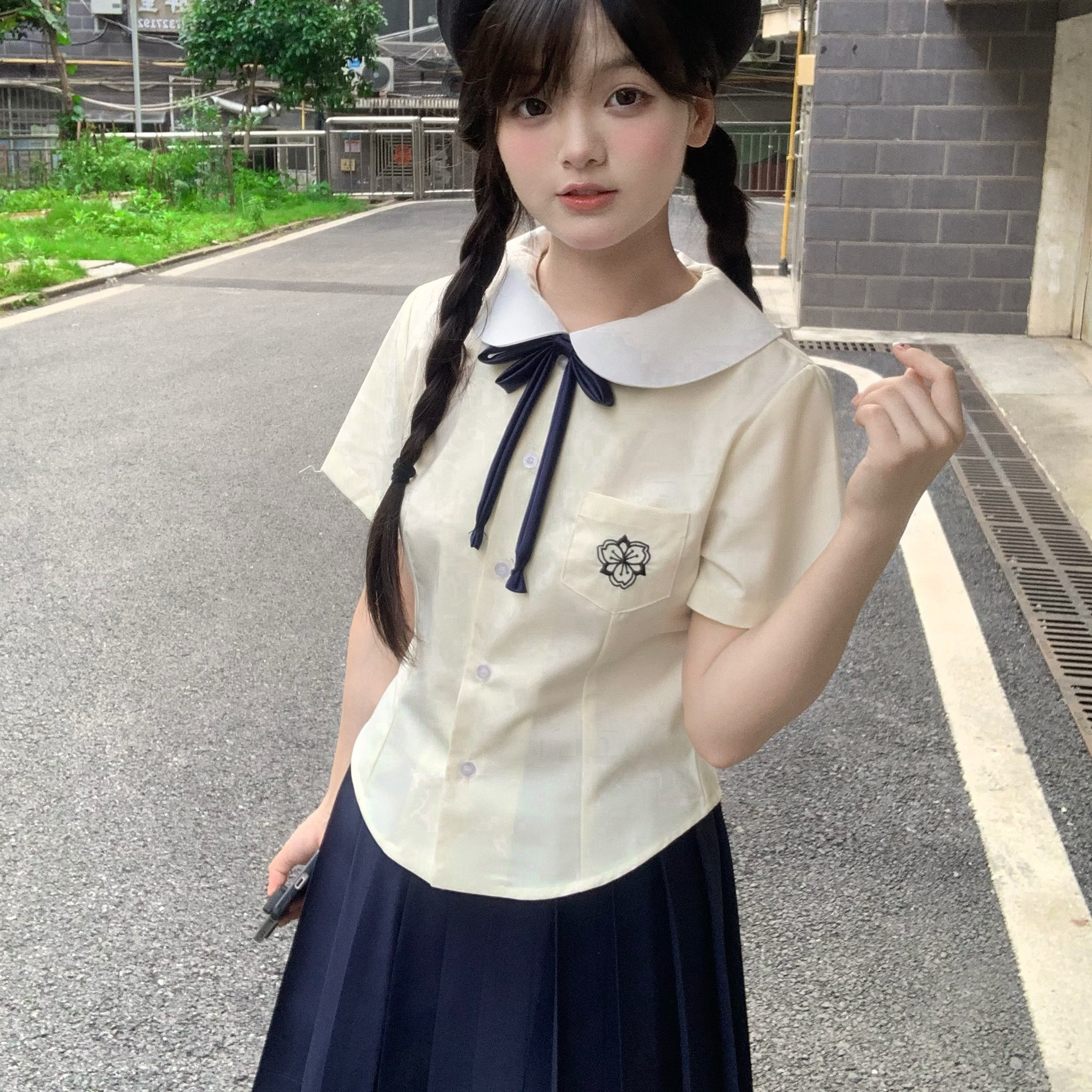 JK原创小满短袖衬衫百搭jk制服