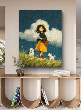 宫崎骏风格纯手绘肌理油画