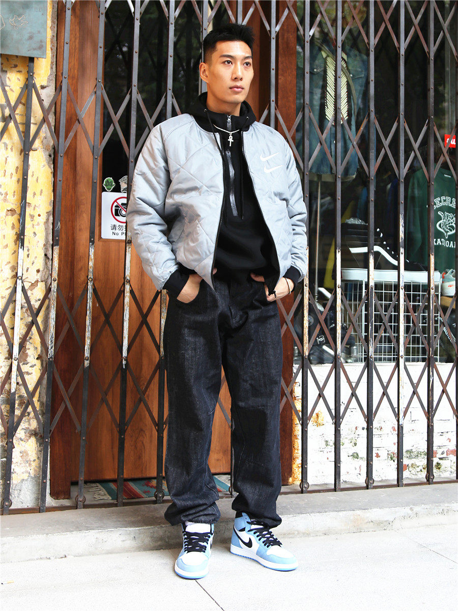 JORDAN 플라잉 맨 AJ1 제너레이션 KOBE 코베 조던 AJ 캐주얼 입체 컷 스트레이트 루즈 블랙 진