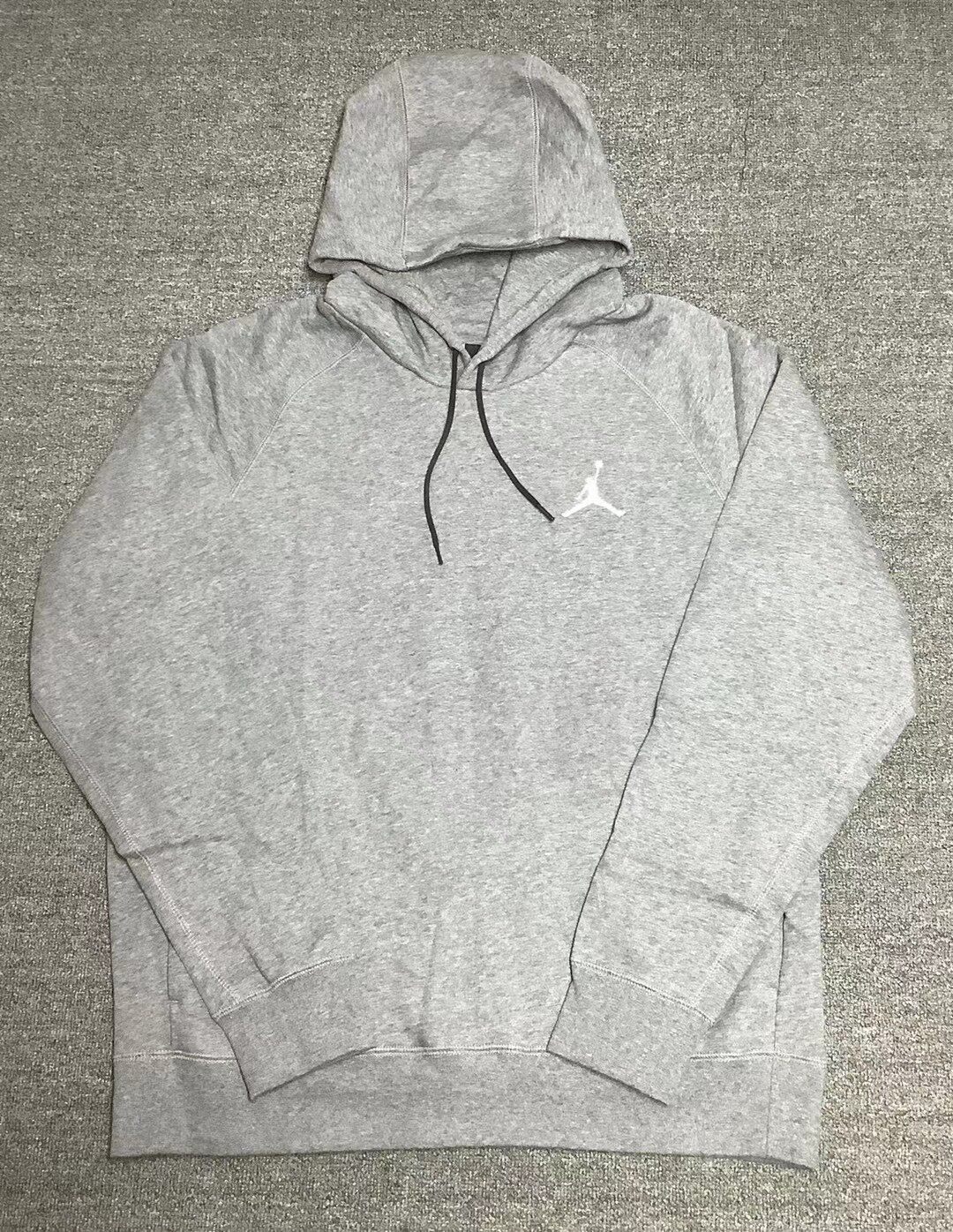 JORDAN飞人aj经典款灰色加绒秋冬logo简约卫衣外套帽衫