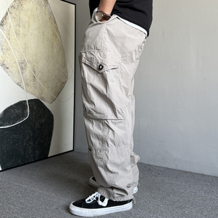 男直筒宽松百搭阔腿裤 春夏季 裤 休闲痞帅户外大口袋工装 子潮流 美式