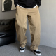 美式 男直筒宽松百搭通勤阔腿长裤 复古休闲裤 裤 子 卡其色工装 春秋季