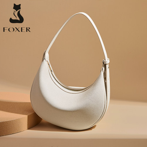 FOXER小众设计月牙包斜挎腋下包
