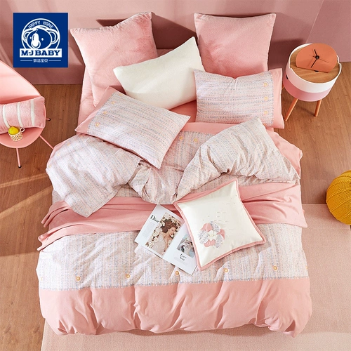 Детский хлопковый комплект, удерживающее тепло хлопковое демисезонное покрывало, 4 предмета, 3 предмета