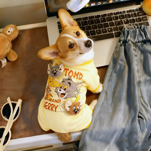 宠物秋季 衣服立体猫和老鼠玩偶四脚衣中型犬柯基法斗 新款