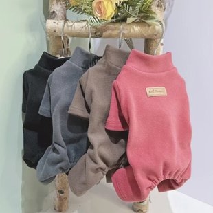 小型犬泰迪博美比熊雪纳瑞保暖舒适德绒四脚裤 宠物服装 新款 秋冬季