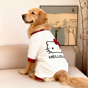 宠物秋冬可爱卡通撞色四脚衣大型犬金毛萨摩耶拉布拉多