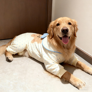 狗狗秋冬可爱卡通蝴蝶结舒适四脚衣大型犬巨贵金毛萨摩耶拉布拉多