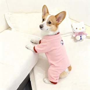 宠物秋冬保暖舒适可爱摇粒绒狗狗四脚衣中型犬柯基柴犬法斗巴哥