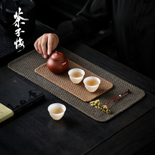 棉麻禅意茶席中式茶布垫吸水防滑