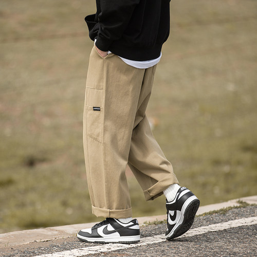 日系工装简约直筒休闲复古百搭裤