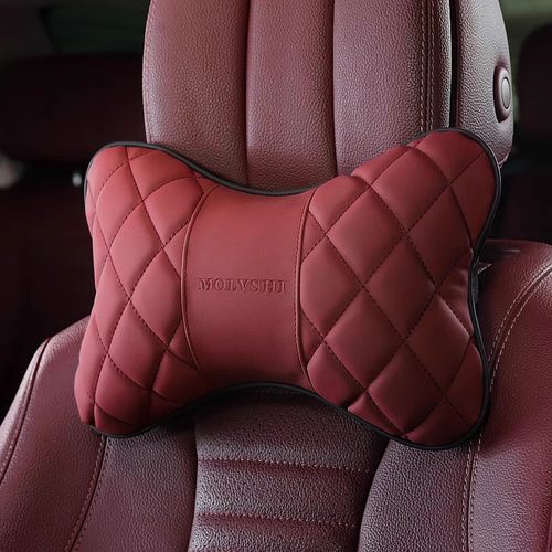 红色记忆棉汽车头枕护颈枕腰靠枕