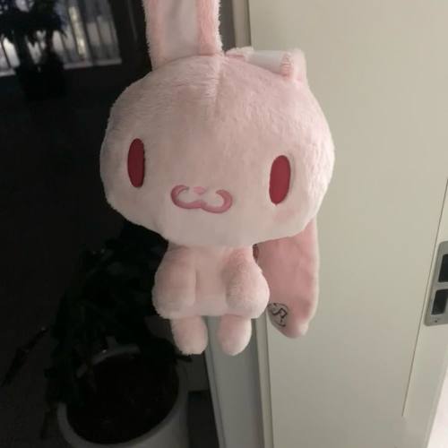 日系可爱中古绝版gloomy用兔w嘴毛绒玩偶收纳包红眼兔少女心