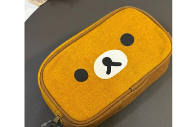 日系可爱轻松熊San-x笔袋大容量帆布限定包包收纳包文具袋化妆包