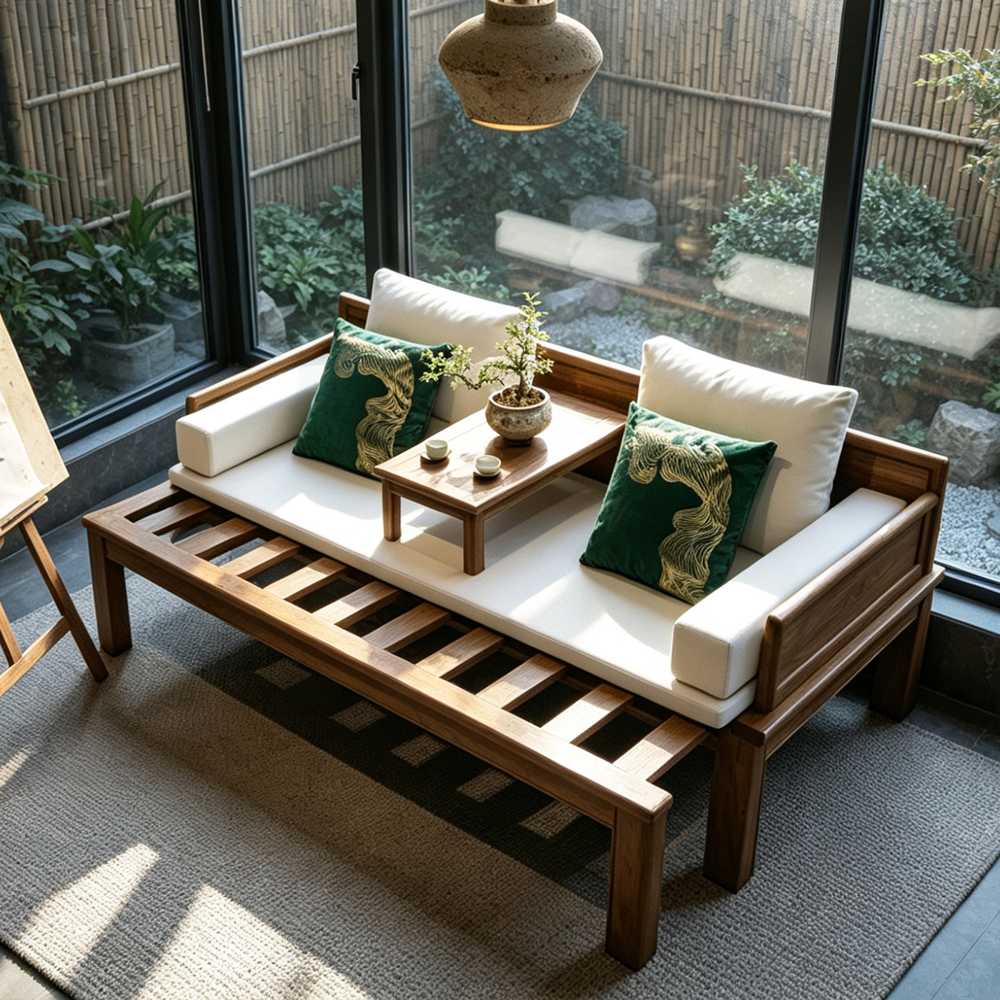 【金丝黄檀木】推拉罗汉床新中式实木榫卯罗汉榻小户型榫卯沙发