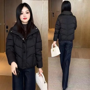 羽绒棉服女小个子2025冬季新款韩版时尚洋气立领加厚保暖棉衣外套