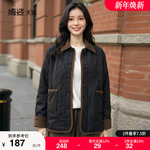 新款 2025冬季 显瘦胖MM翻领小棉服宽松保暖棉衣外套女 女装 绮娑大码