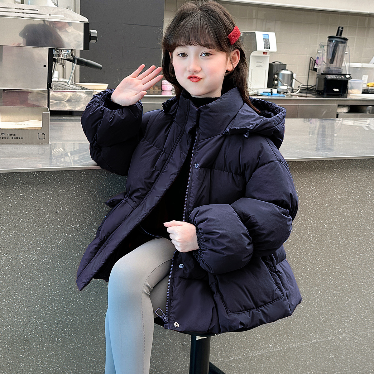 女童外套棉服秋冬加厚保暖棉衣