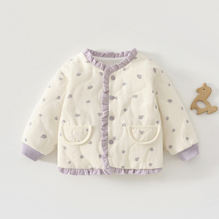 女童外套夹棉儿童棉服婴儿宝宝衣服春秋冬装2025新款婴幼儿上衣