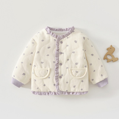 婴儿外套夹棉儿童棉服外出服上衣