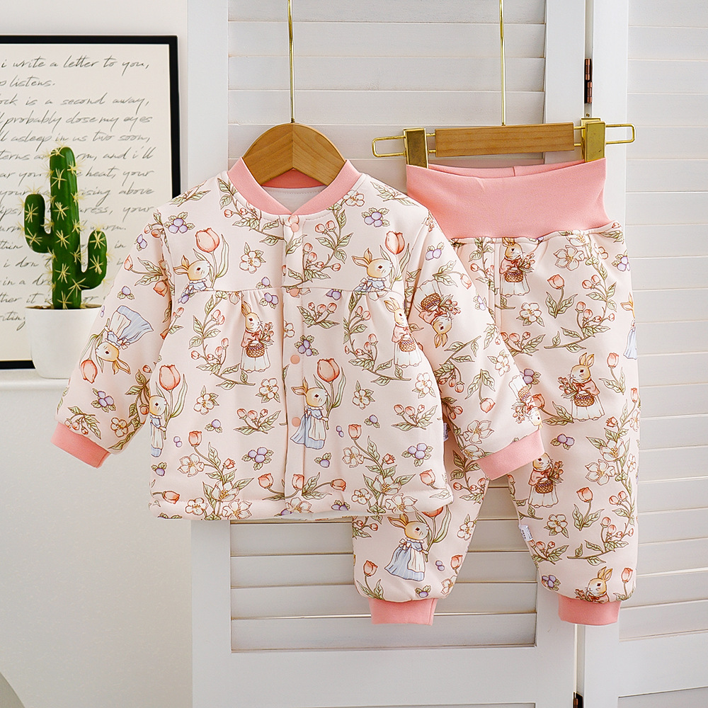 150克婴儿套装加厚外套棉服睡衣