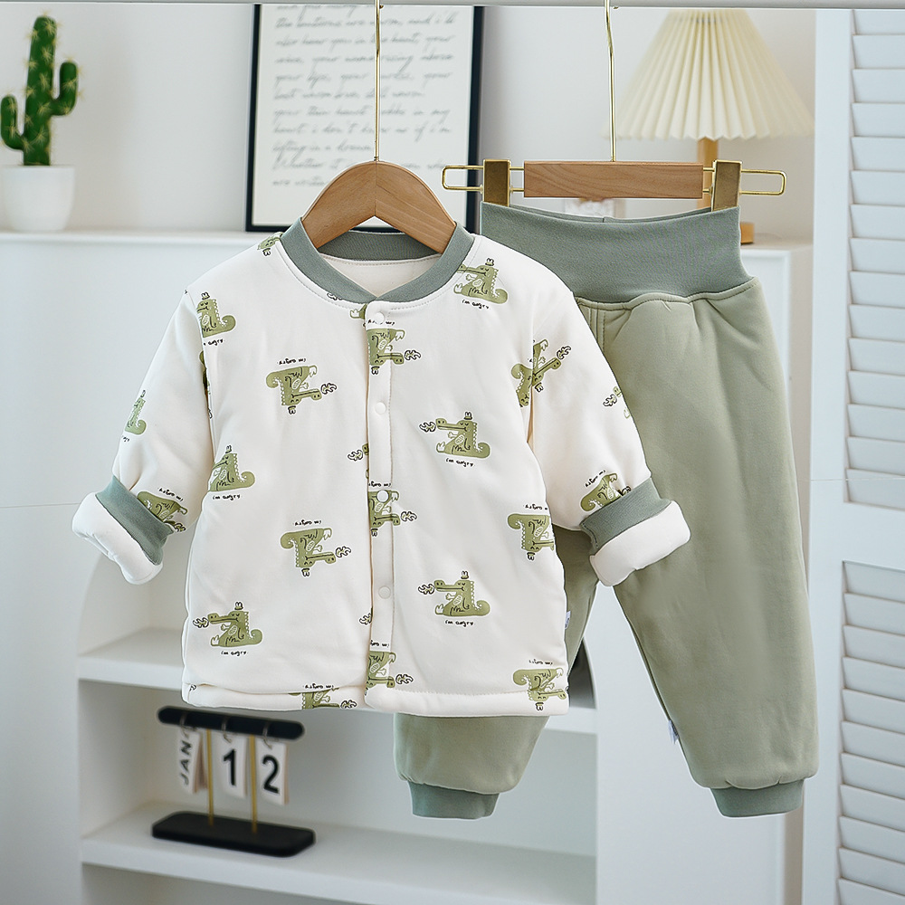 180克婴儿套装加厚外套棉服睡衣