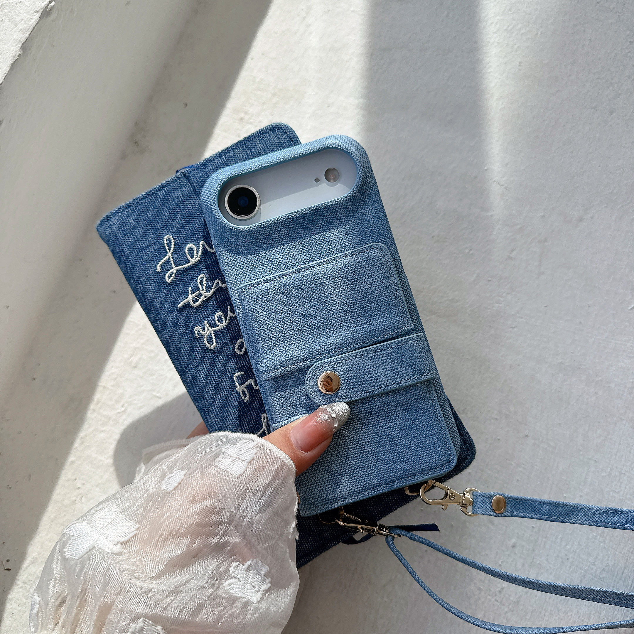 带镜子卡包适用iphone17promax手机壳新款斜挎式女15苹果16promax保护套背带挂绳硅胶14全包防摔13外壳插卡