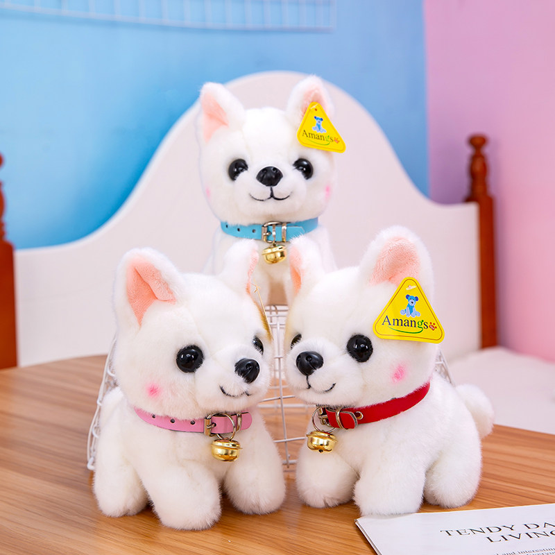 可爱仿真狗狗公仔博美犬毛绒玩具柯基柴犬小狗玩偶送孩子生日礼物