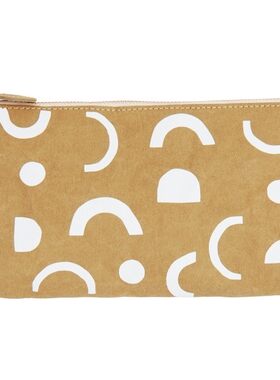 kikki.k KRAFT PENCIL CASE: ESCAPE 咖啡色 棕色 圈圈 笔袋 收纳
